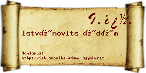 Istvánovits Ádám névjegykártya
